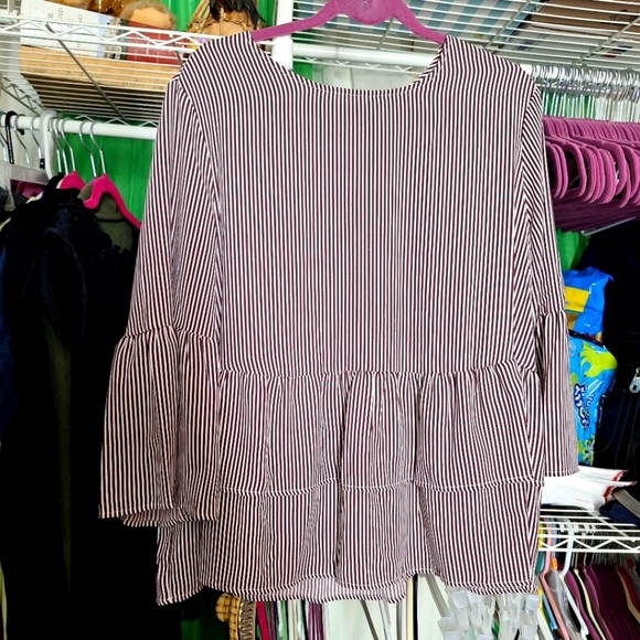 Time and Tru Tops - Time and Tru size XXL blouse purple and white